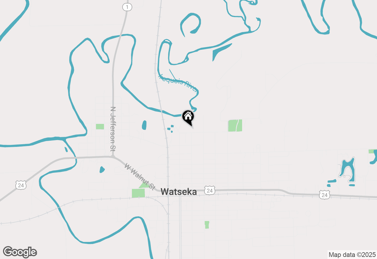 Map of 106 W Sheridan Street, Watseka, IL 60970