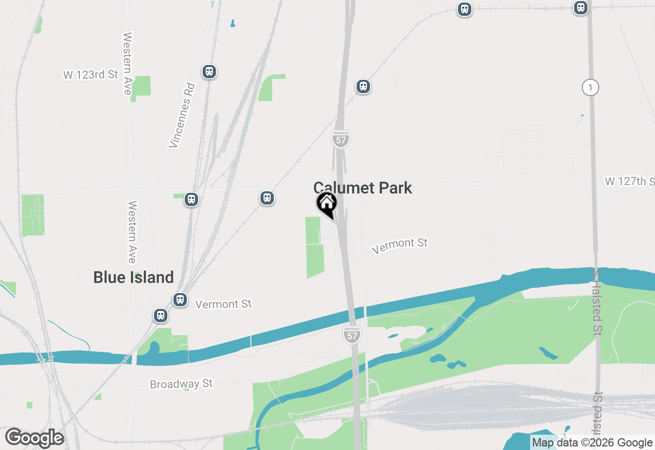 Map of 12804 S Paulina Street, Calumet Park, IL 60827
