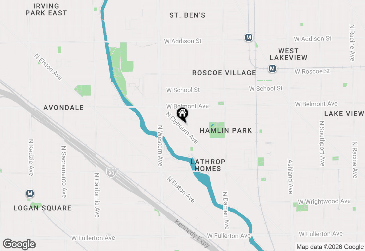 Map of 3057 N Clybourn Avenue #1N, Chicago, IL 60618