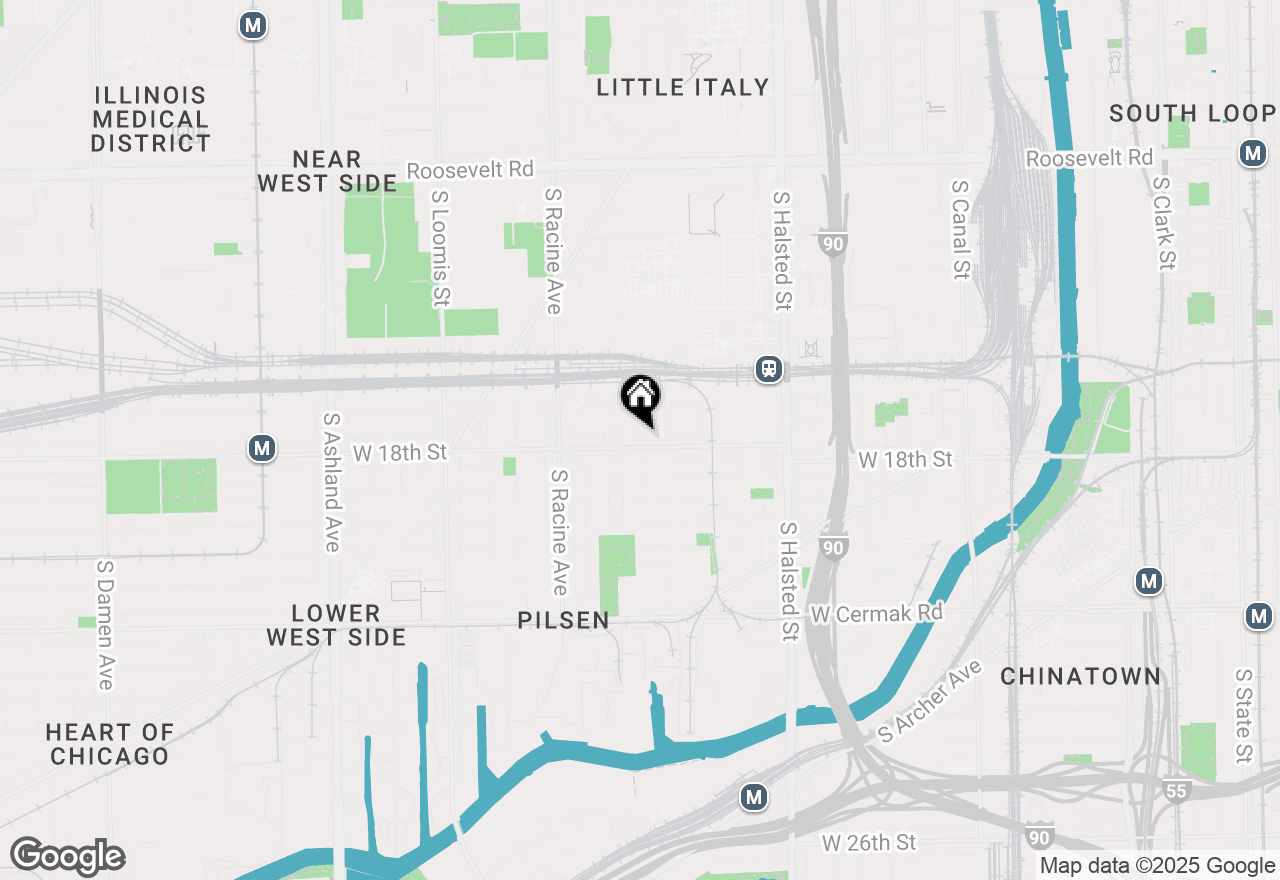 Map of 1036 W 18th Street #2F, Chicago, IL 60608