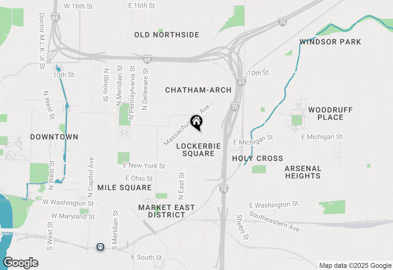 Map of 543 N Park Avenue, Indianapolis, IN 46202