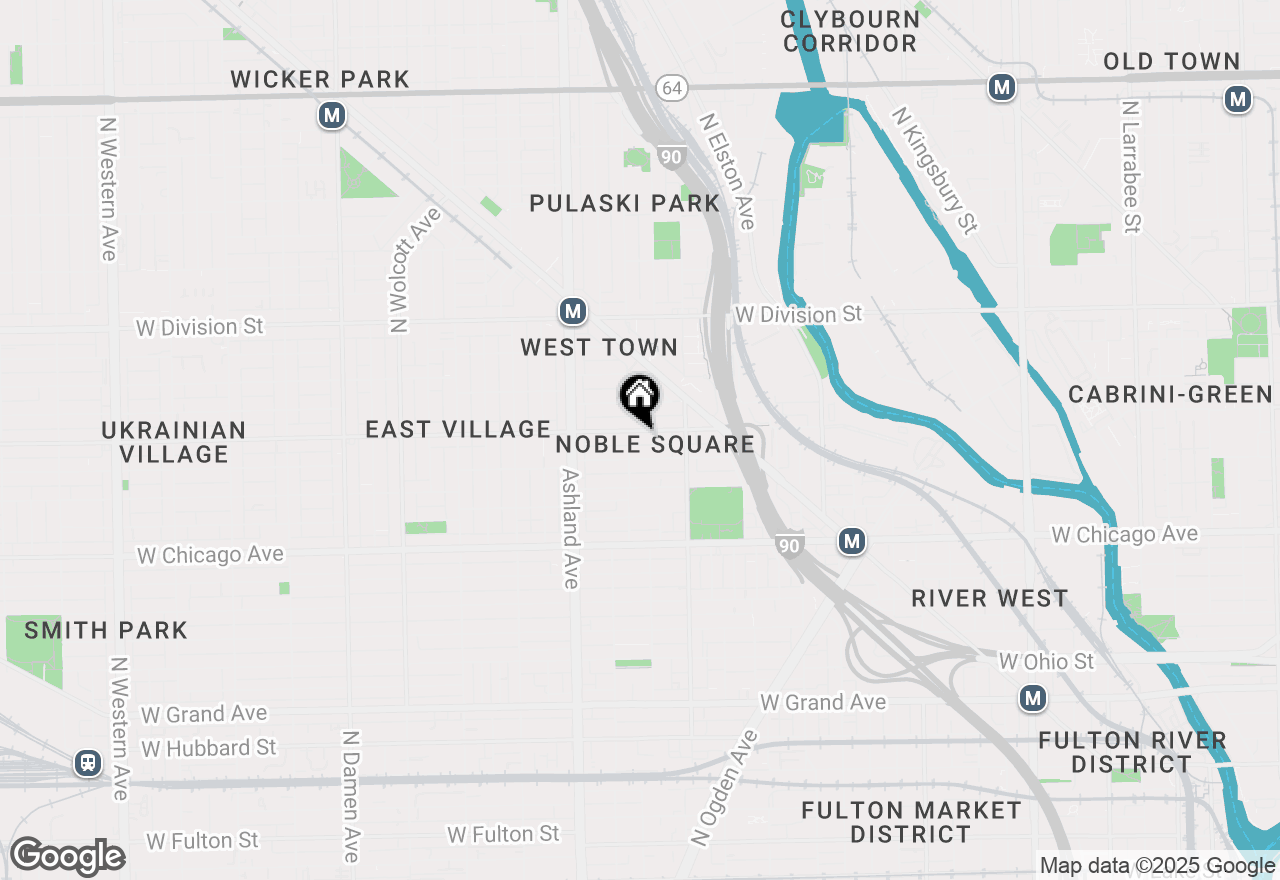 Map of 1451 W Augusta Boulevard #2F, Chicago, IL 60622