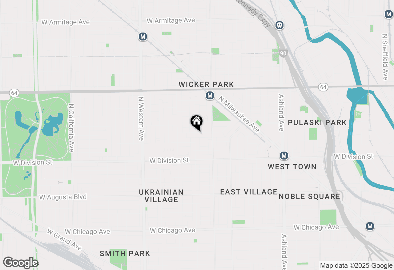 Map of 2053 W Evergreen Avenue #1, Chicago, IL 60622