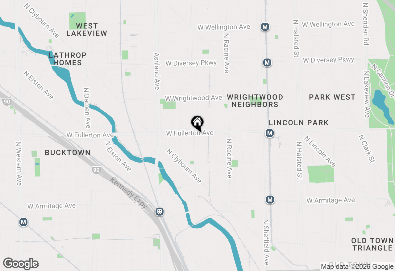Map of 1359 W Fullerton Avenue #PH, Chicago, IL 60614