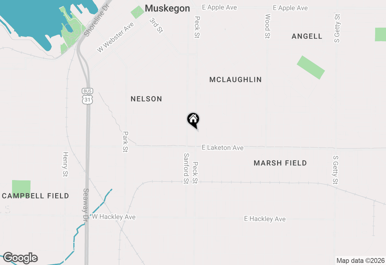 Map of 1715 Peck Street, Muskegon, MI 49441