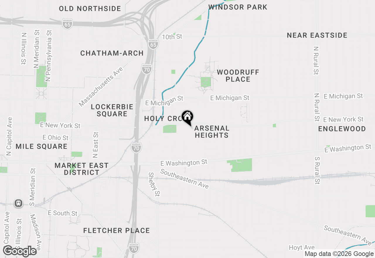 Map of 232 N Oriental Street, Indianapolis, IN 46202