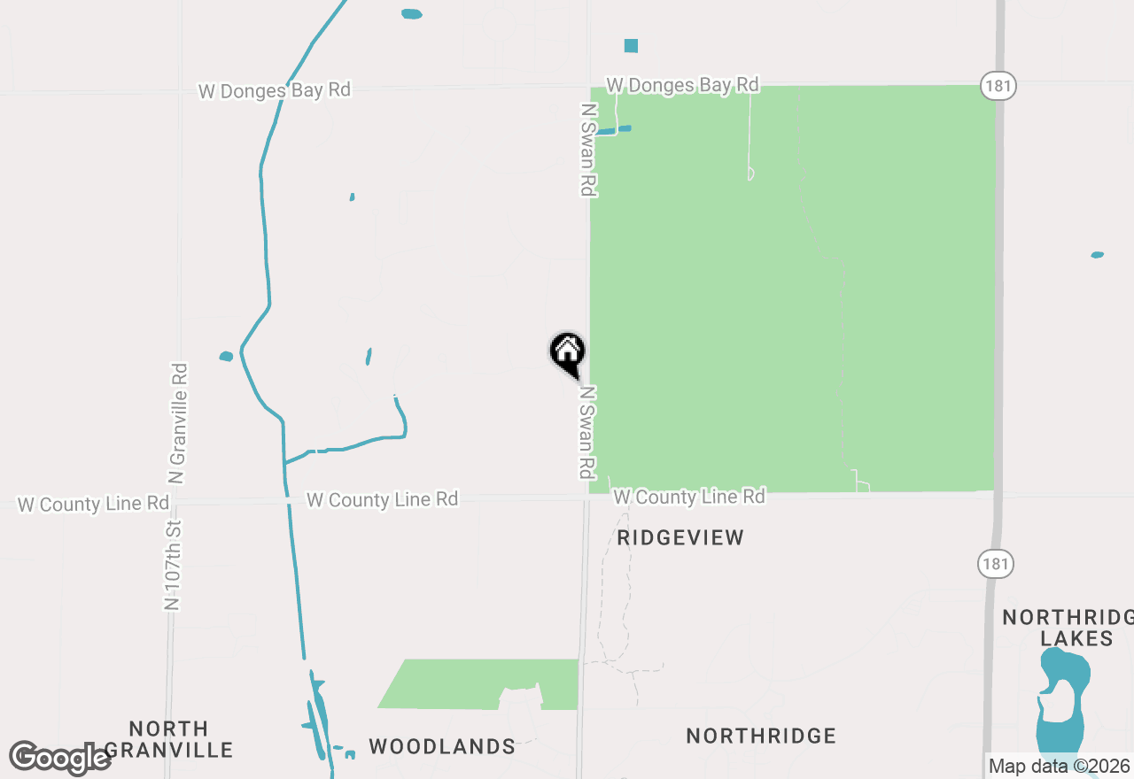 Map of 9800 N Migratory Ct, Mequon, WI 53097