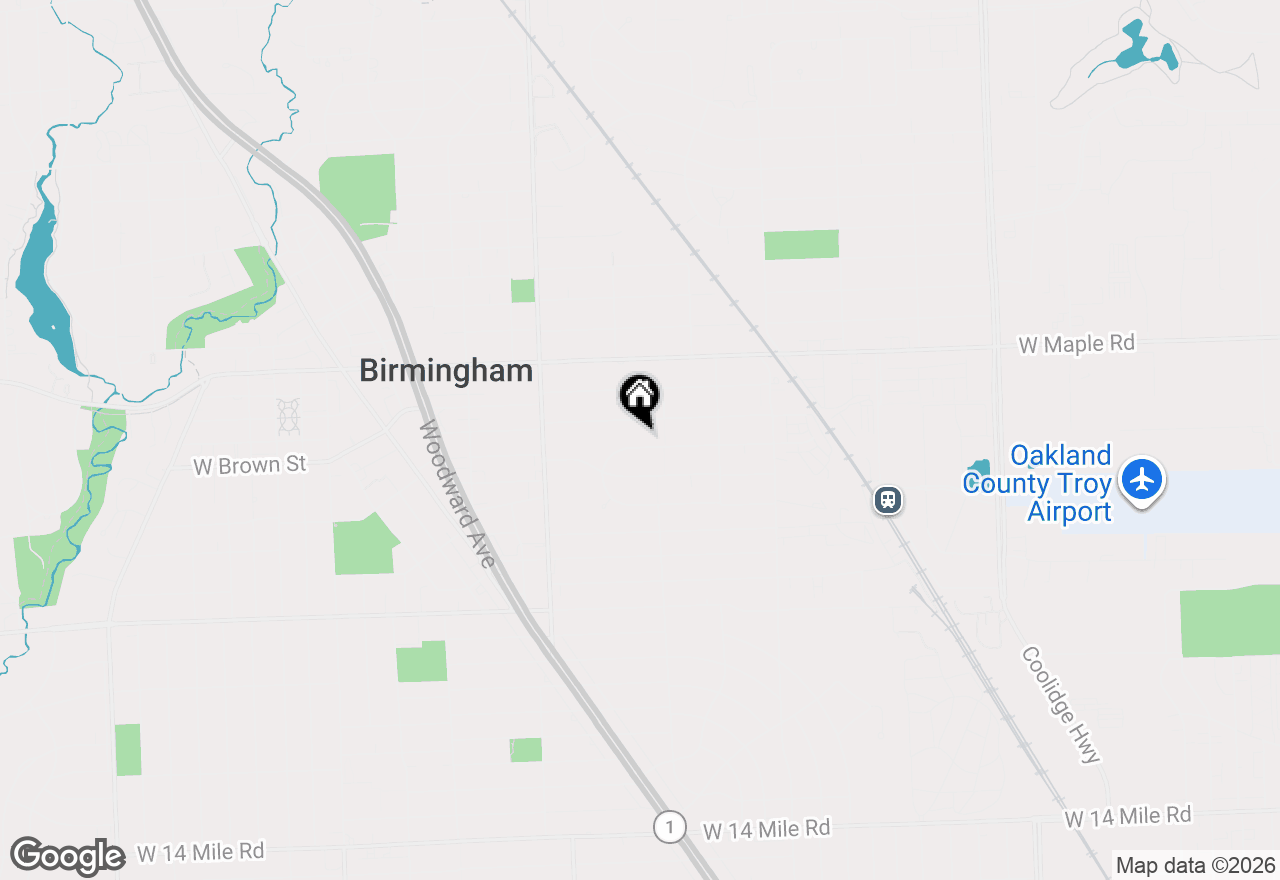 Map of 1527 Hazel Street, Birmingham, MI 48009