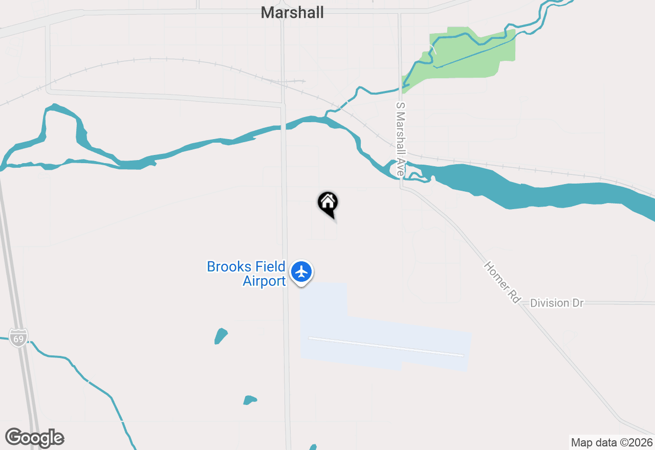 Map of 1039 Rose Street, Marshall, MI 49068