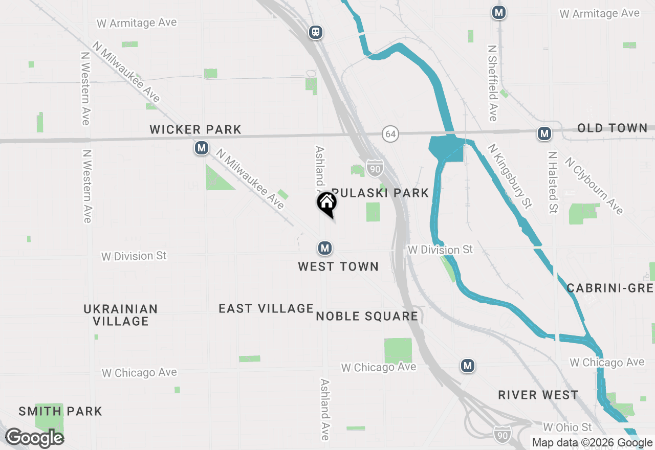 Map of 1257 N Ashland Avenue #302, Chicago, IL 60622