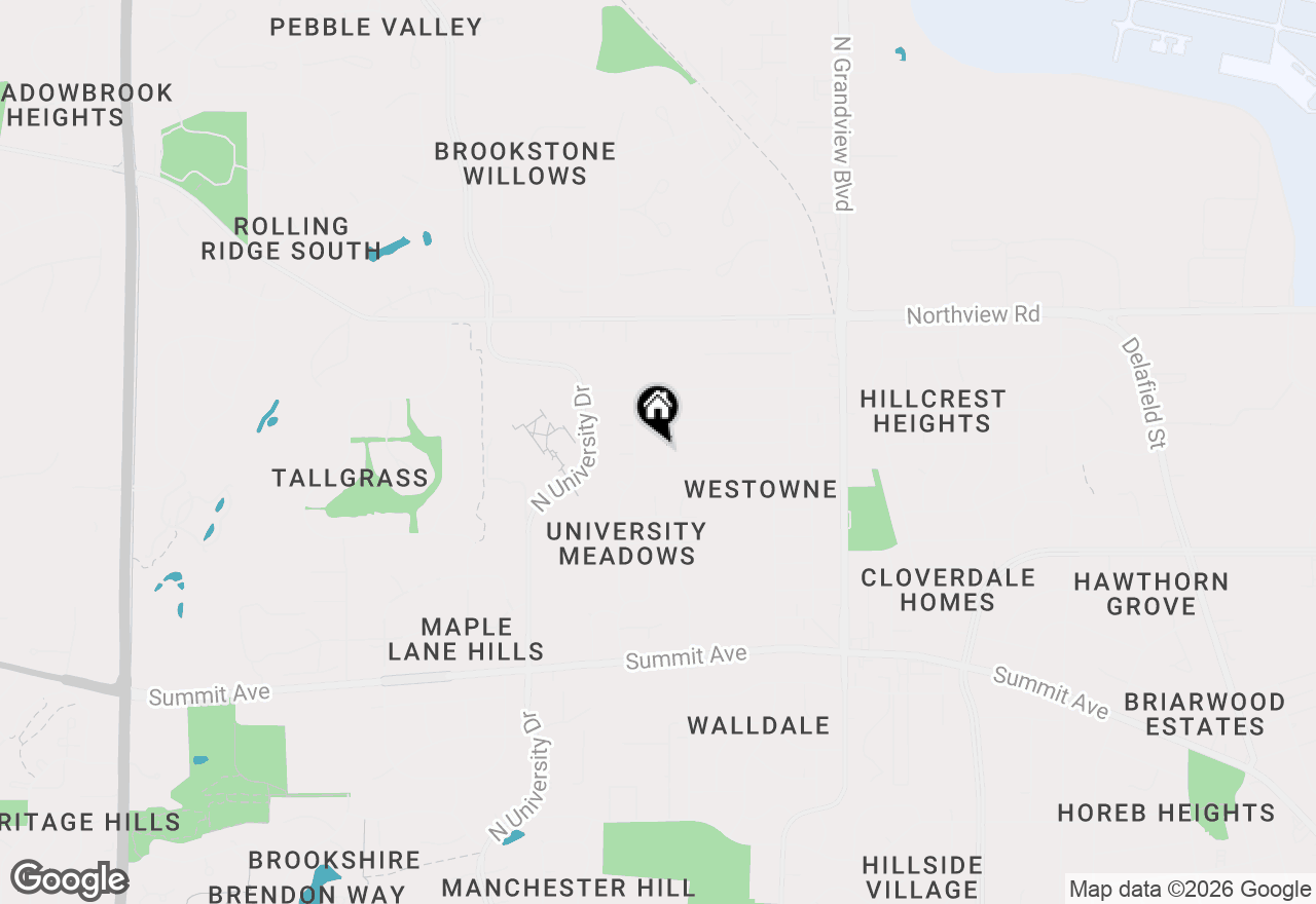 Map of 1308 West End Rd, Waukesha, WI 53188
