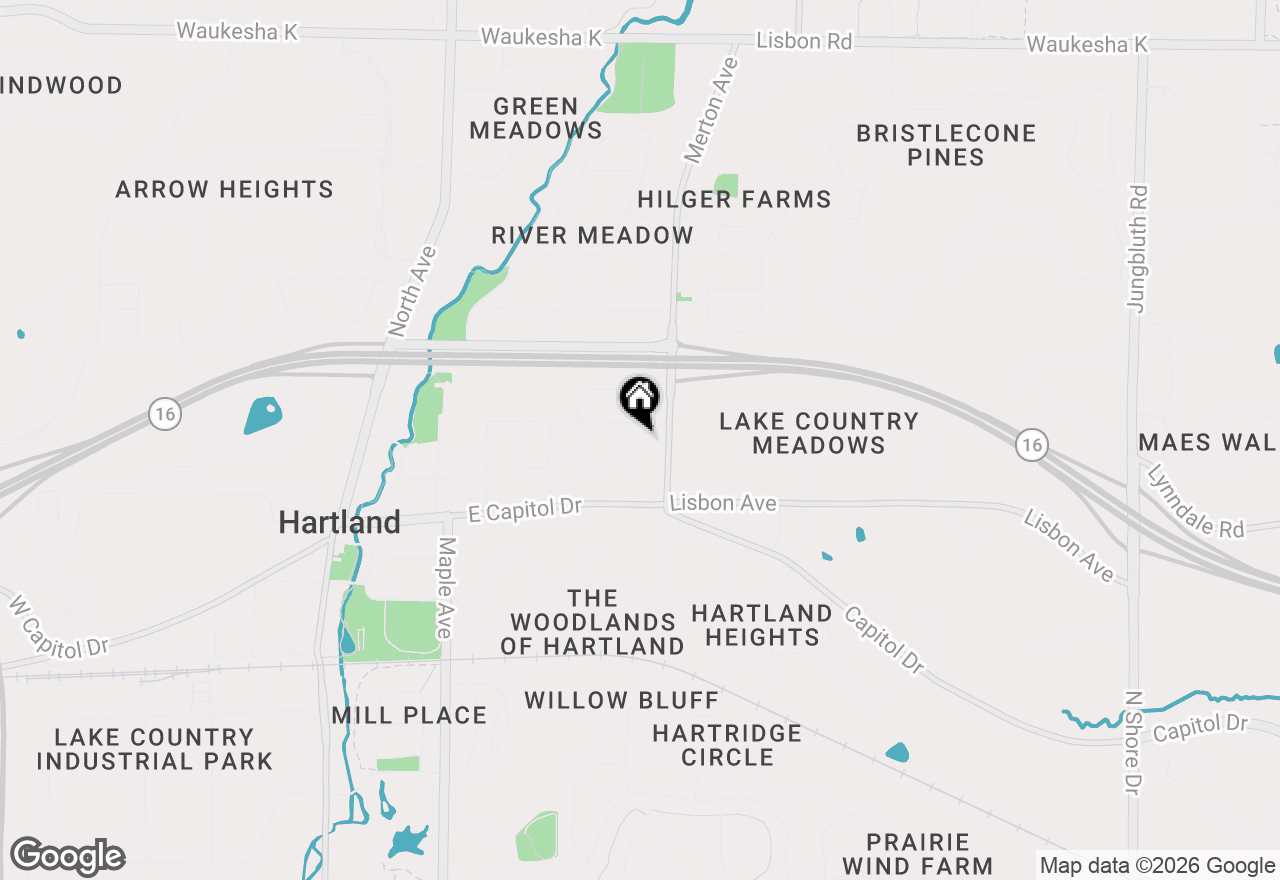 Map of N80W27710 Meadow Bliss Dr, Hartland, WI 53029
