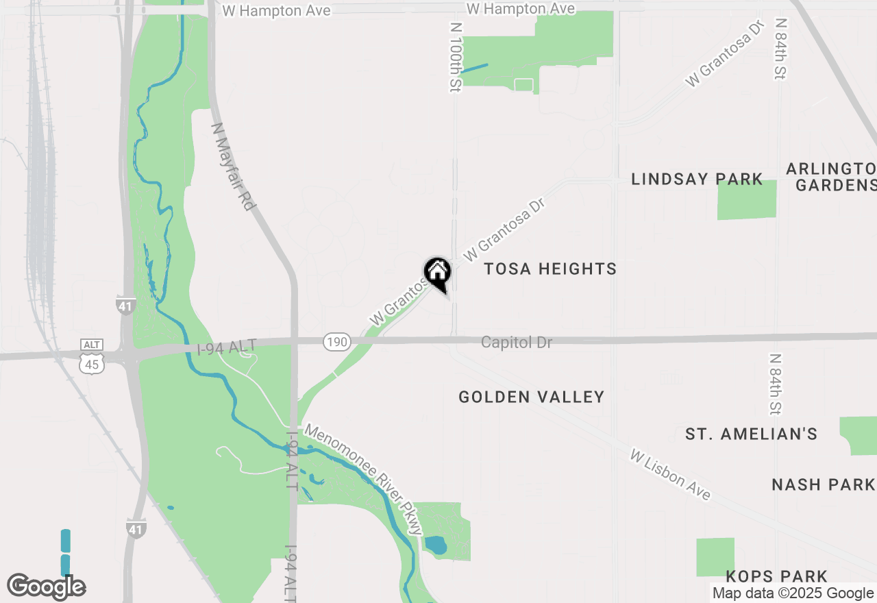 Map of 10069 W Grantosa Dr, Milwaukee, WI 53222