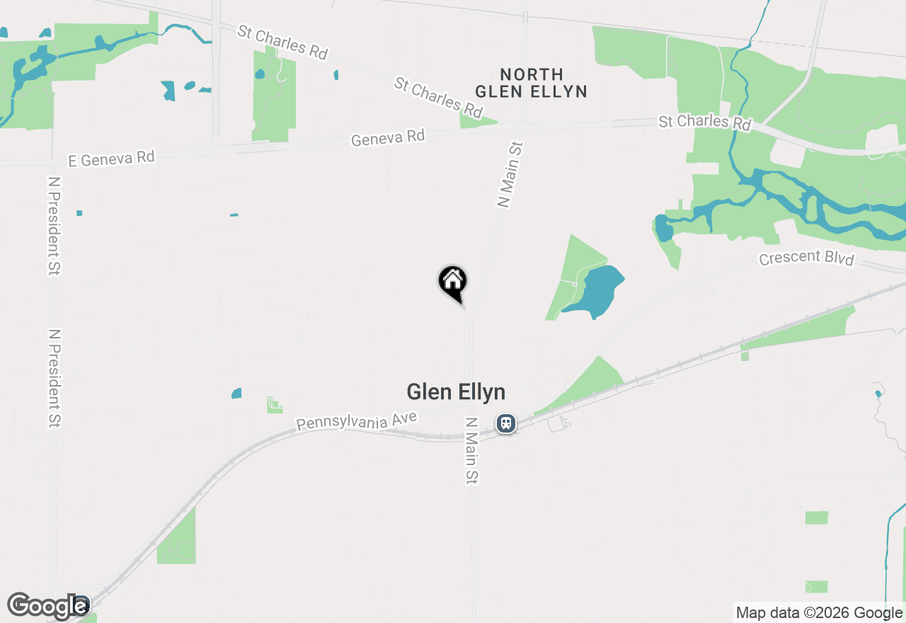 Map of 605 Euclid Avenue, Glen Ellyn, IL 60137