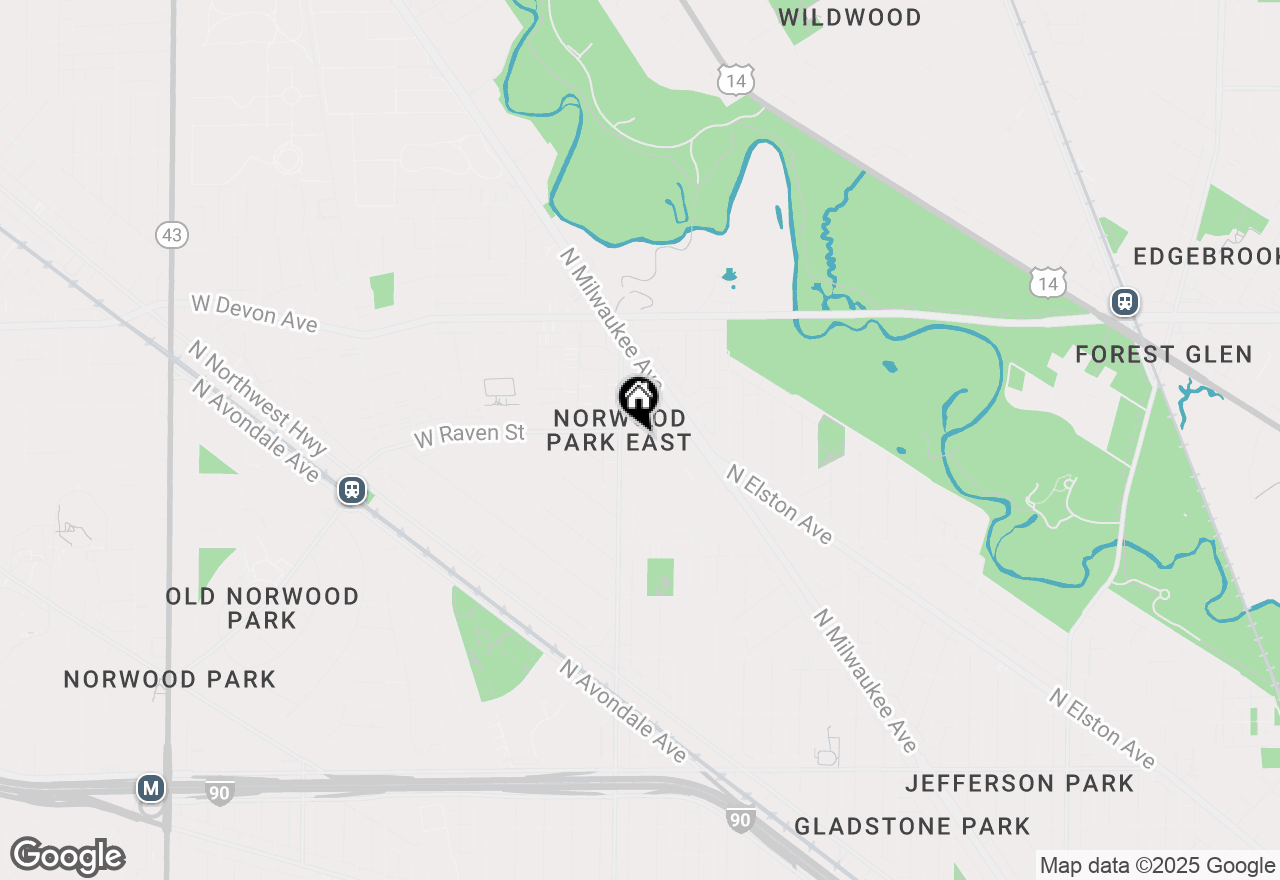 Map of 6353 W Raven Street #1F, Chicago, IL 60646