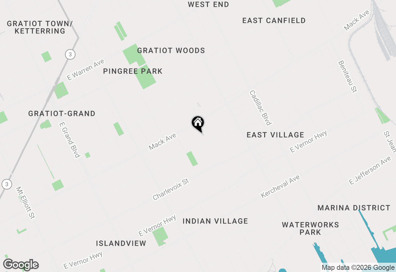 Map of 3466 Fischer Street, Detroit, MI 48214