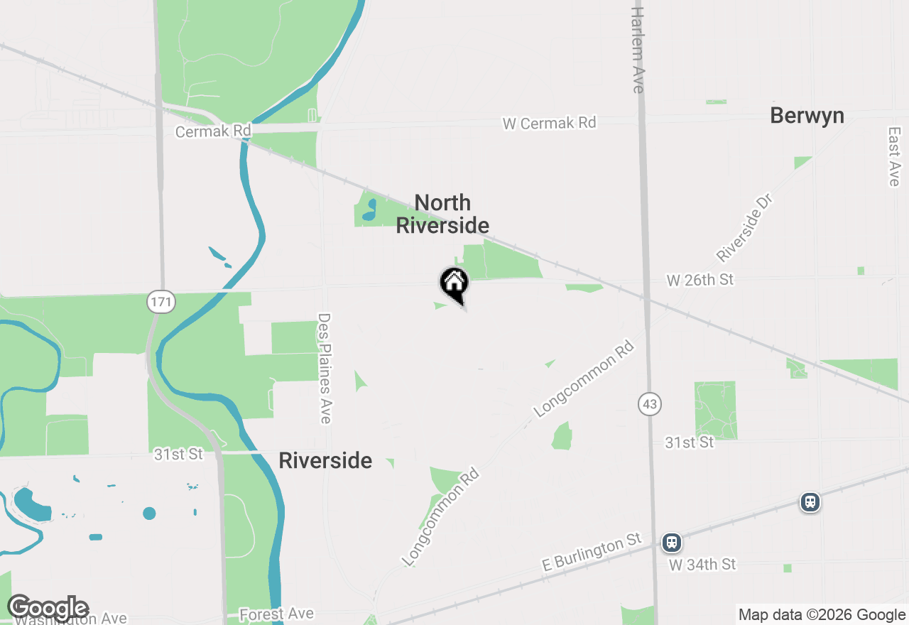 Map of 175 Northwood Road, Riverside, IL 60546