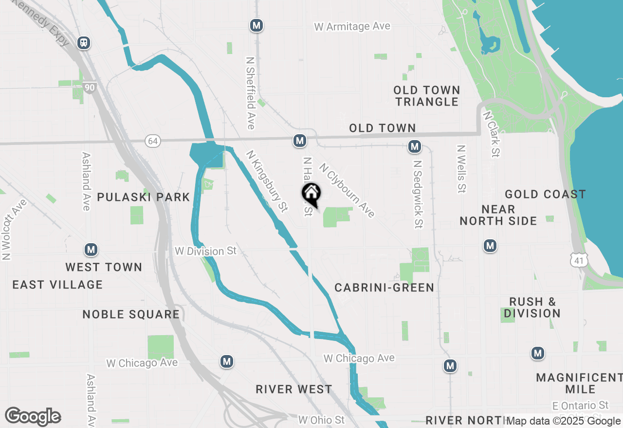 Map of 1341 N Halsted Street #3S, Chicago, IL 60642
