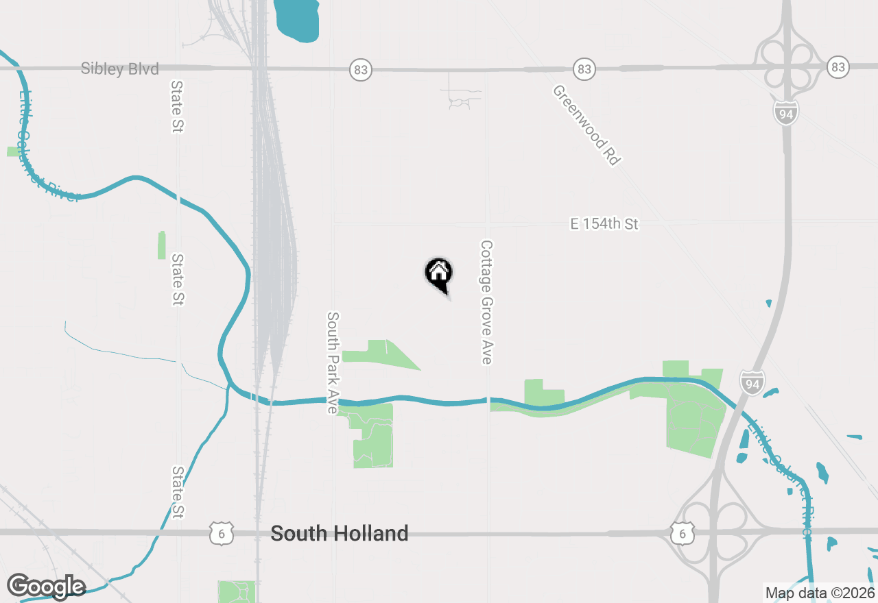 Map of 15566 Gouwens Lane, South Holland, IL 60473