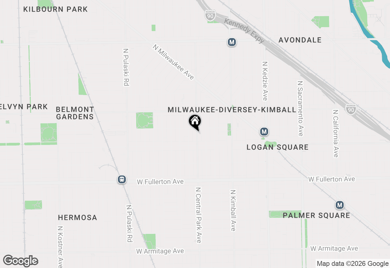 Map of 2638 N Central Park Avenue, Evanston, IL 60201