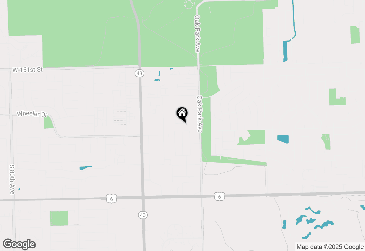 Map of 6923 154th Place, Oak Forest, IL 60452