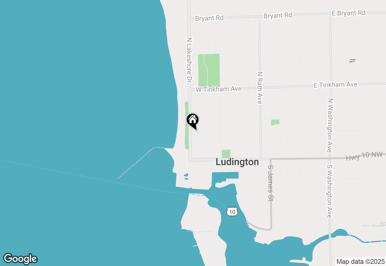 Map of 308 N Lakeshore Drive, Ludington, MI 49431