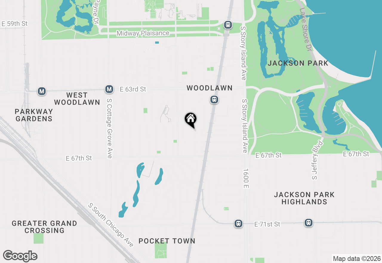 Map of 6531 S Kimbark Avenue #3N, Chicago, IL 60637