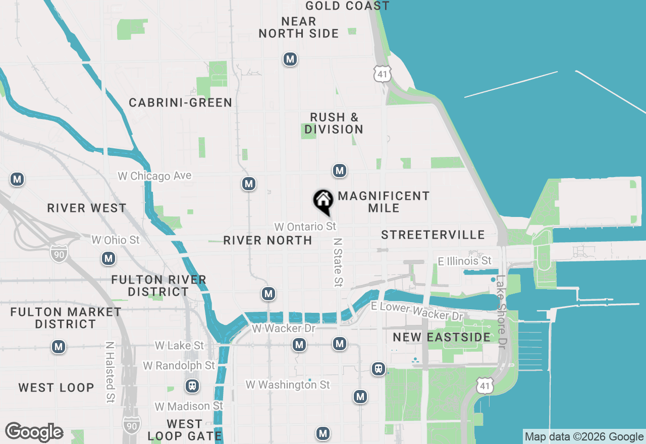 Map of 635 N Dearborn Street #2702, Chicago, IL 60654