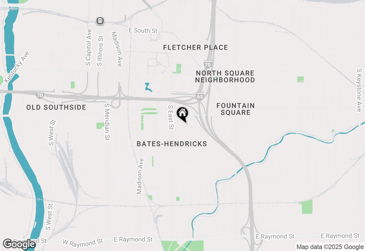 Map of 621 Sanders Street, Indianapolis, IN 46203