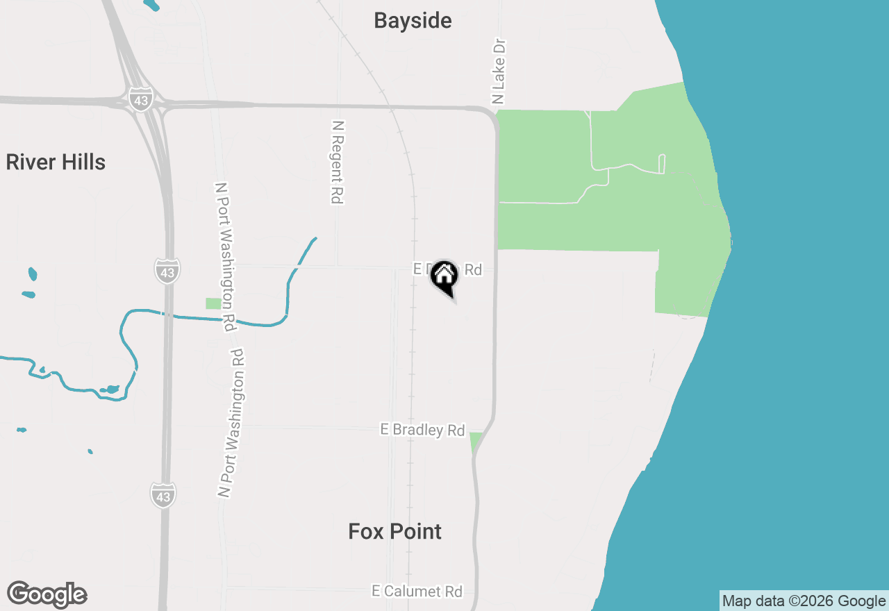 Map of 8307 N Greenvale Rd, Fox Point, WI 53217
