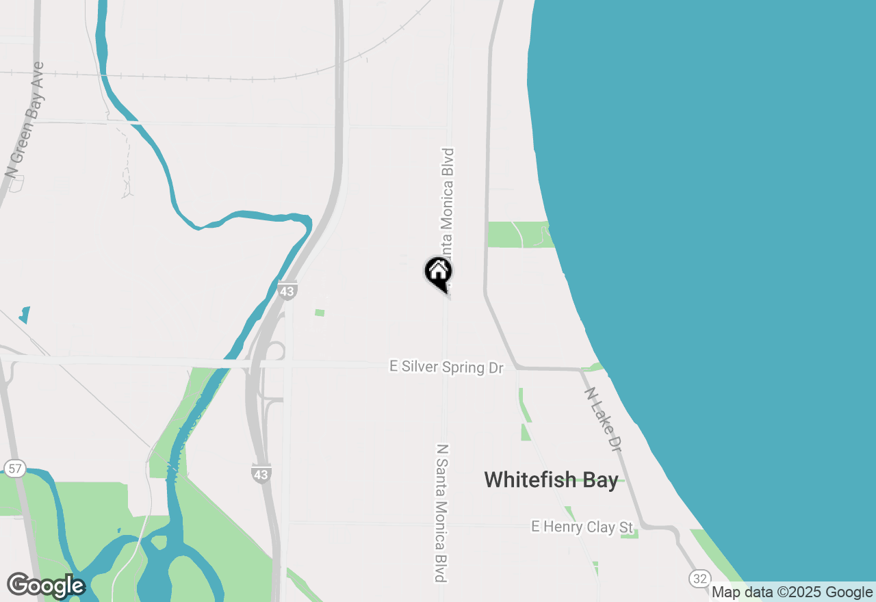 Map of 5741 N Santa Monica Blvd, Whitefish Bay, WI 53217