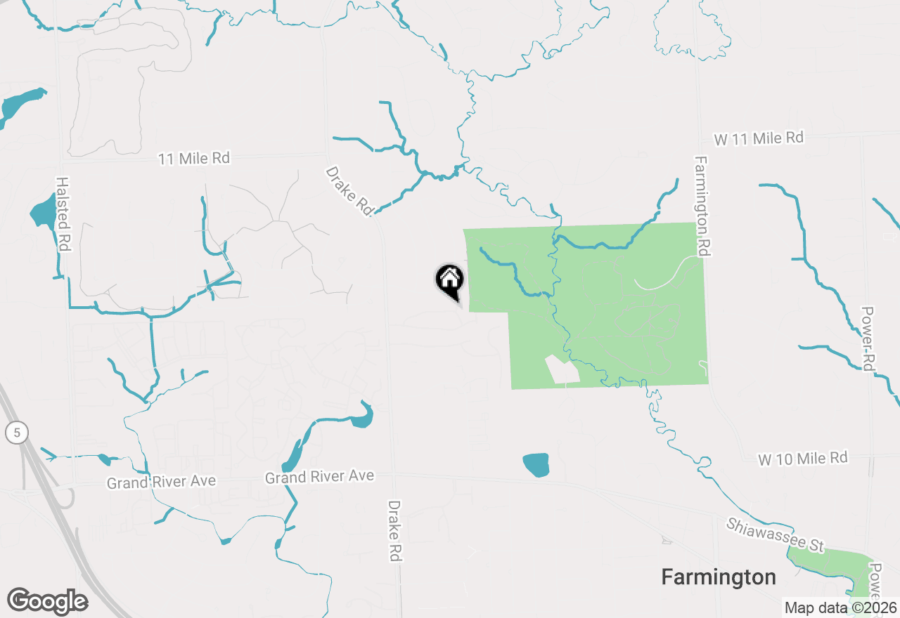 Map of 35052 Meadow Lane, Farmington Hills, MI 48335