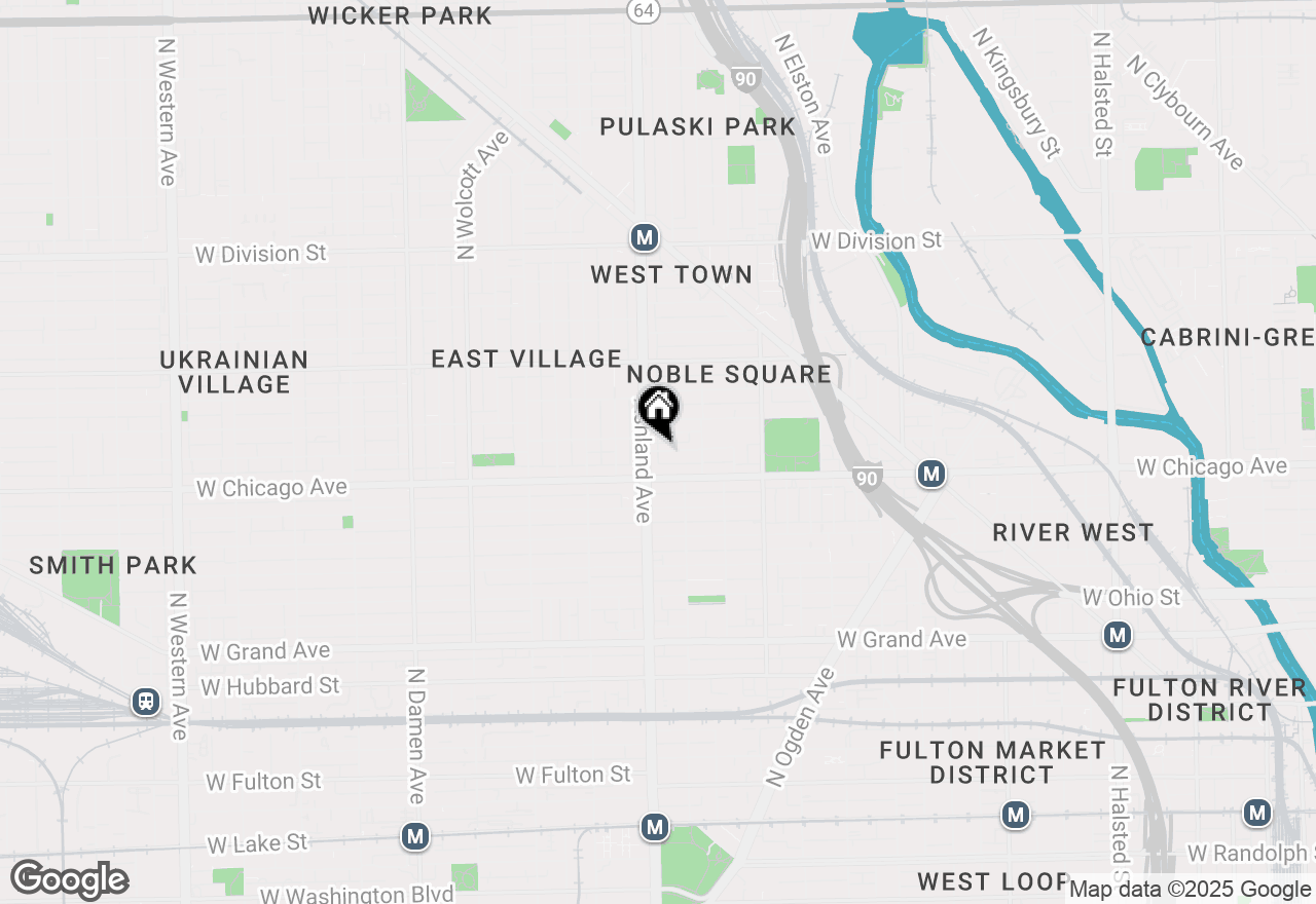 Map of 1555 W Fry Street #PH3, Chicago, IL 60642