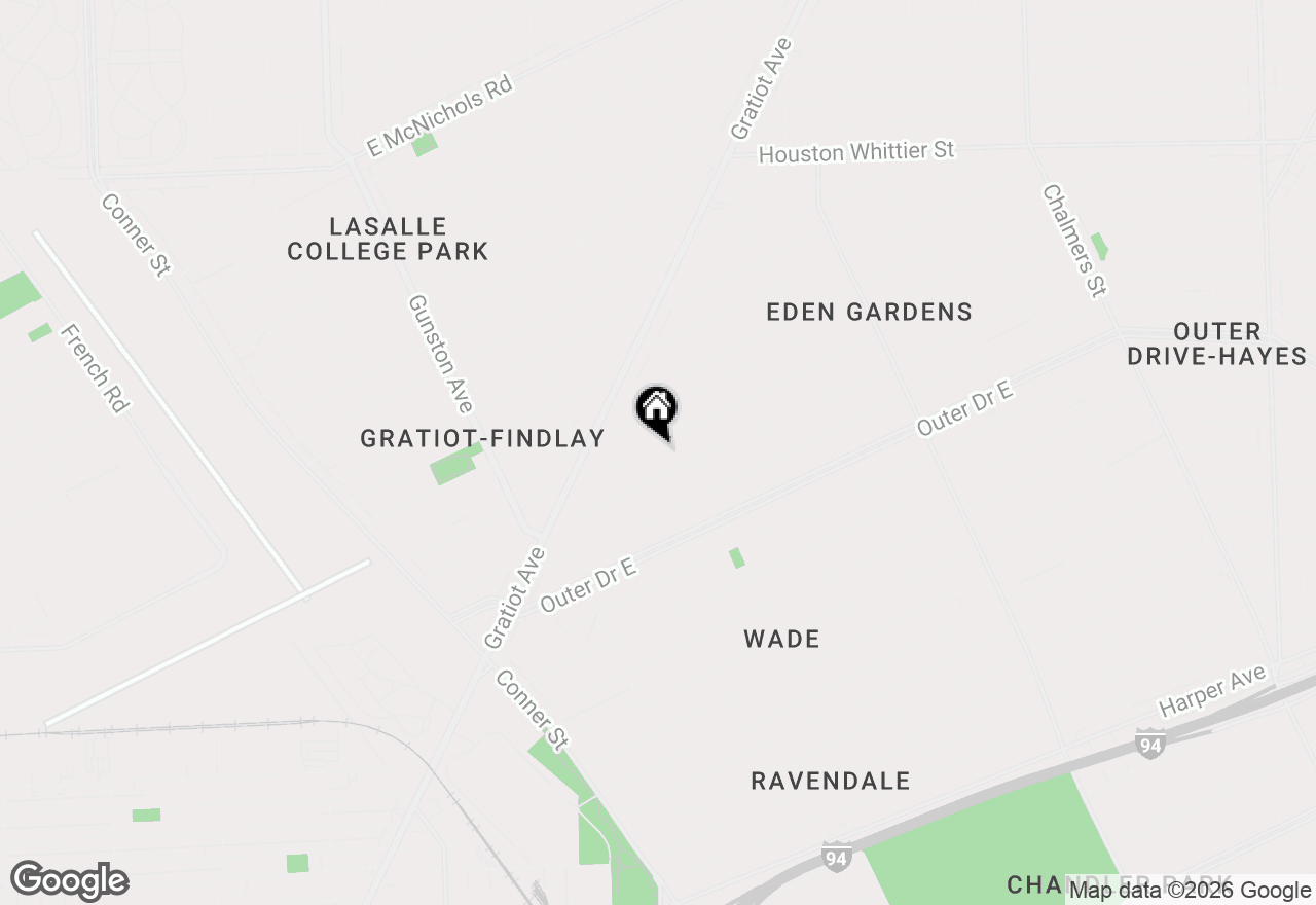 Map of 12086 Glenfield Street, Detroit, MI 48213