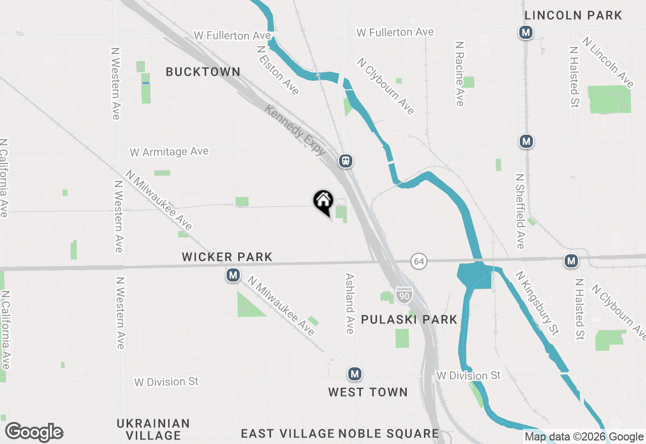 Map of 1735 N Paulina Street #214, Chicago, IL 60622