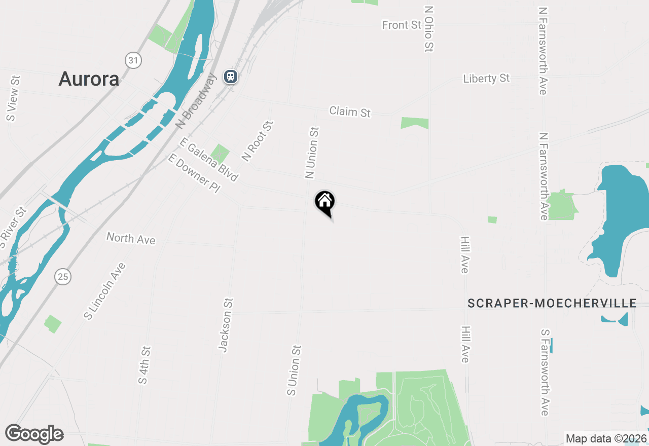 Map of 730 E Benton Street, Aurora, IL 60505