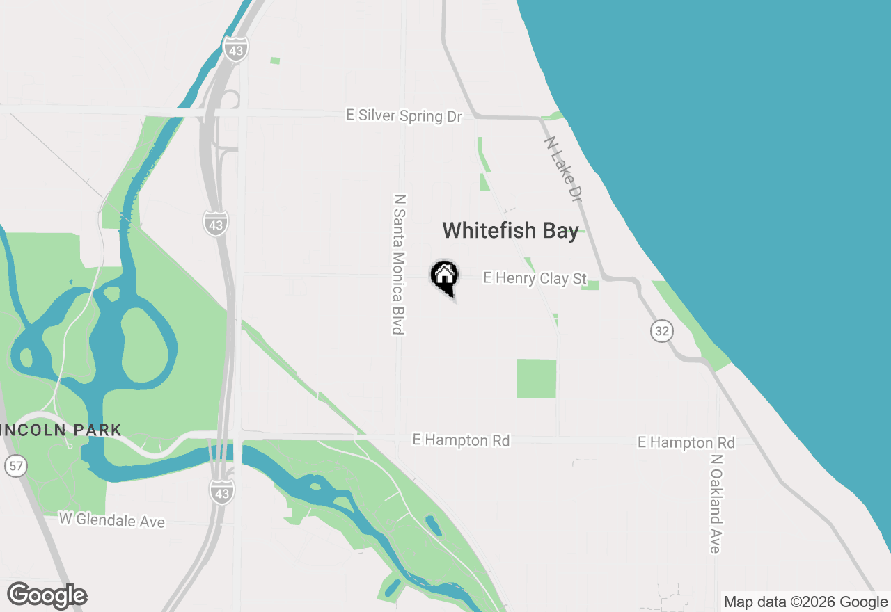 Map of 5122 N Diversey Blvd, Whitefish Bay, WI 53217