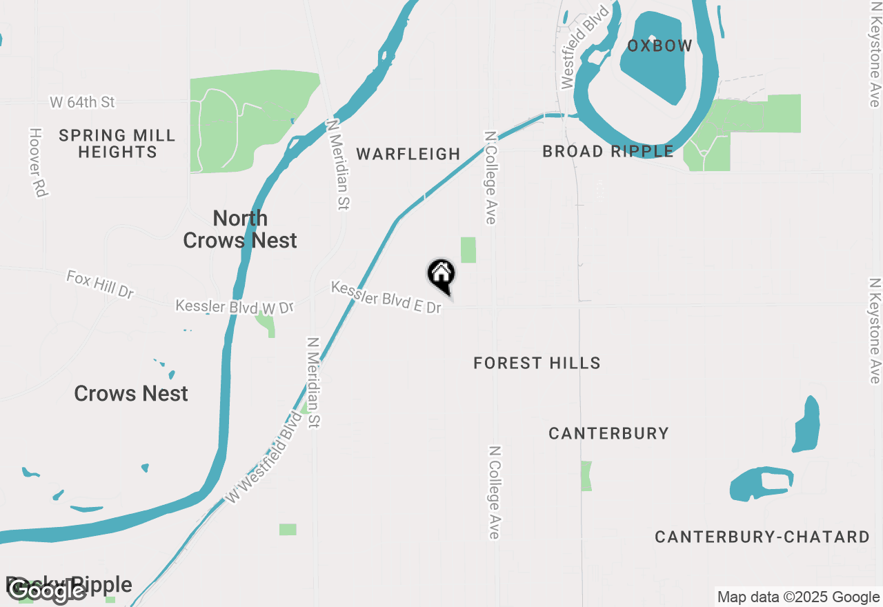 Map of 526 Kessler Boulevard East Drive, Indianapolis, IN 46220