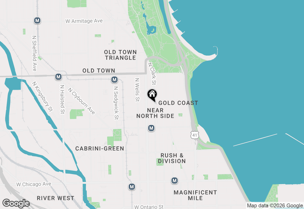 Map of 1355 N Sandburg Terrace #2902D, Chicago, IL 60610