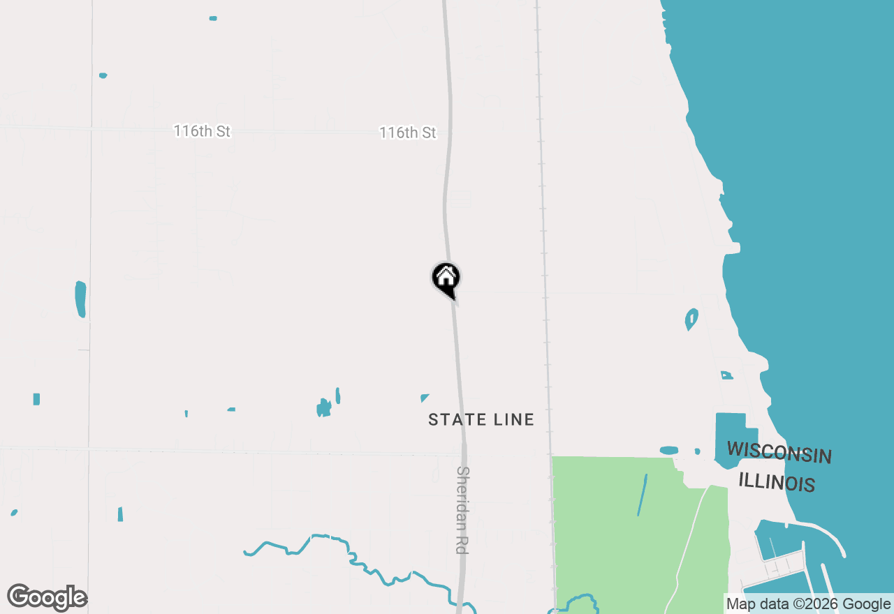 Map of 12212 Sheridan Rd, Pleasant Prairie, WI 53158