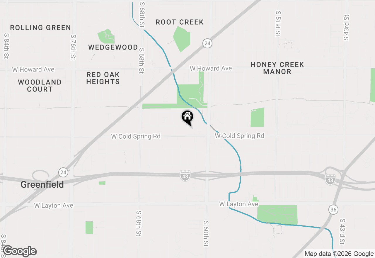 Map of 6215 W Leroy Ave, Greenfield, WI 53220