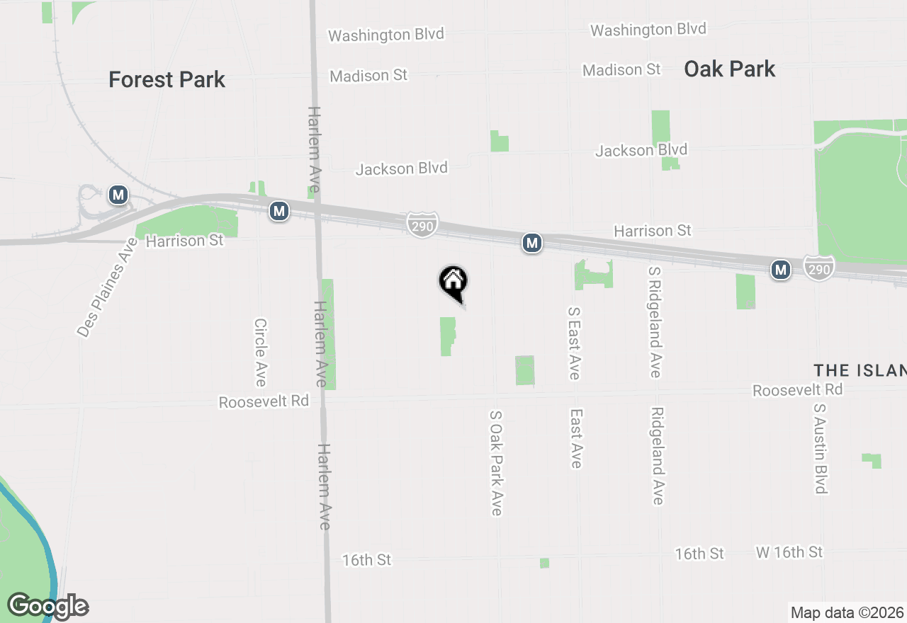 Map of 1042 S Kenilworth Avenue, Oak Park, IL 60304