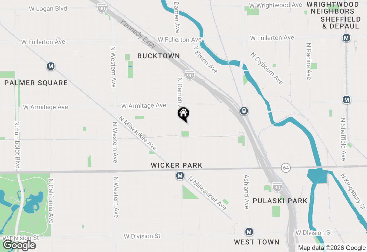 Map of 1855 N Damen Avenue #2S, Chicago, IL 60647