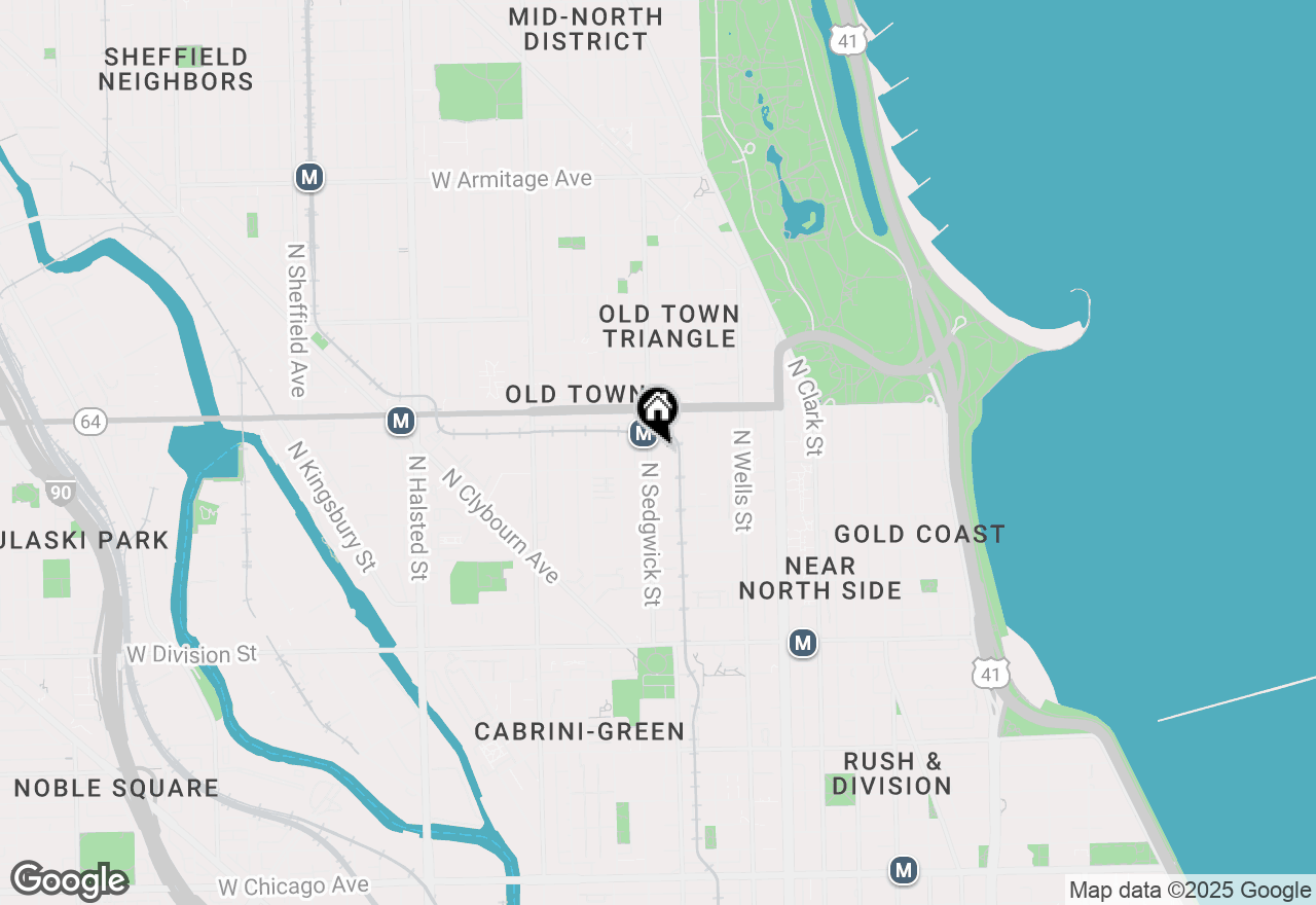 Map of 1511 N Sedgwick Street #4F, Chicago, IL 60610