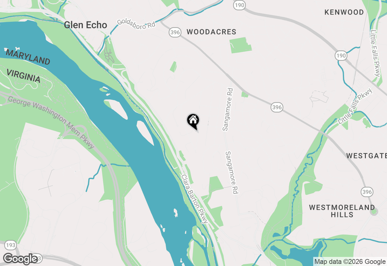 Map of 8 Wyoming Court, Bethesda, MD 20816