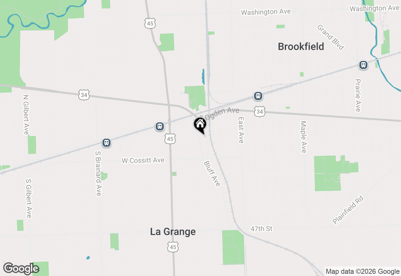 Map of 45 Bluff Avenue, La Grange, IL 60525