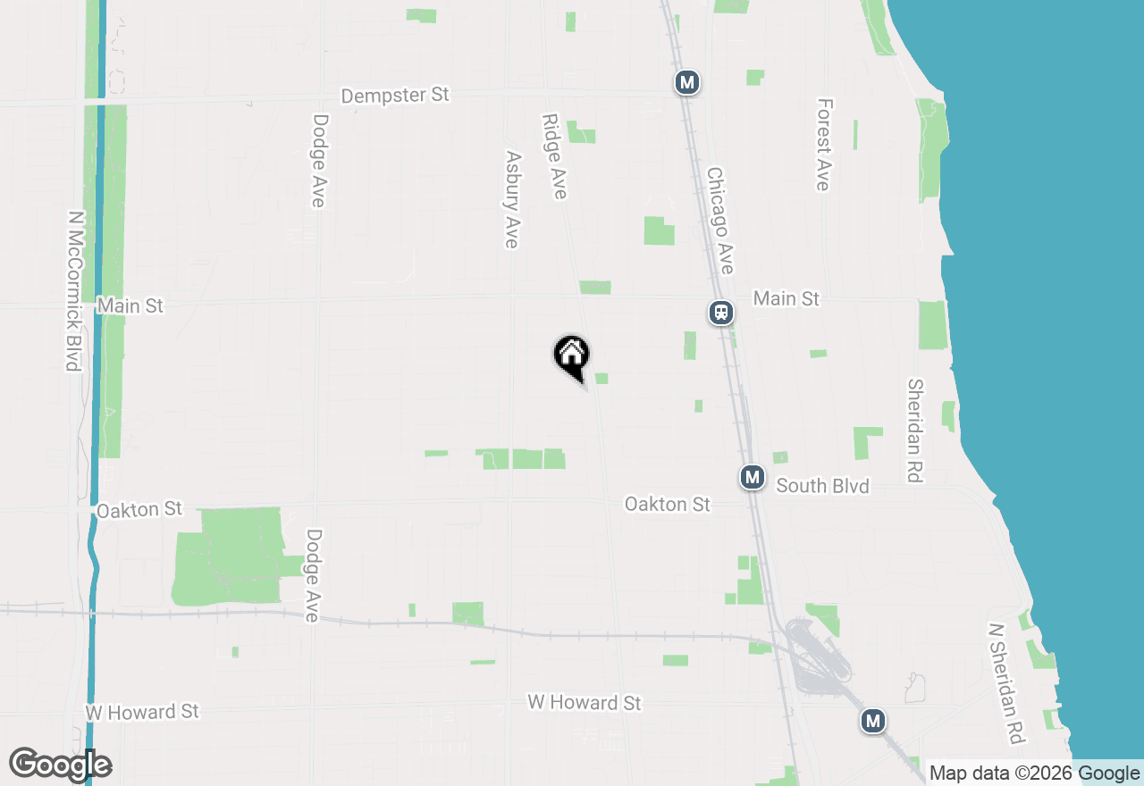 Map of 1036 Monroe Street, Evanston, IL 60202