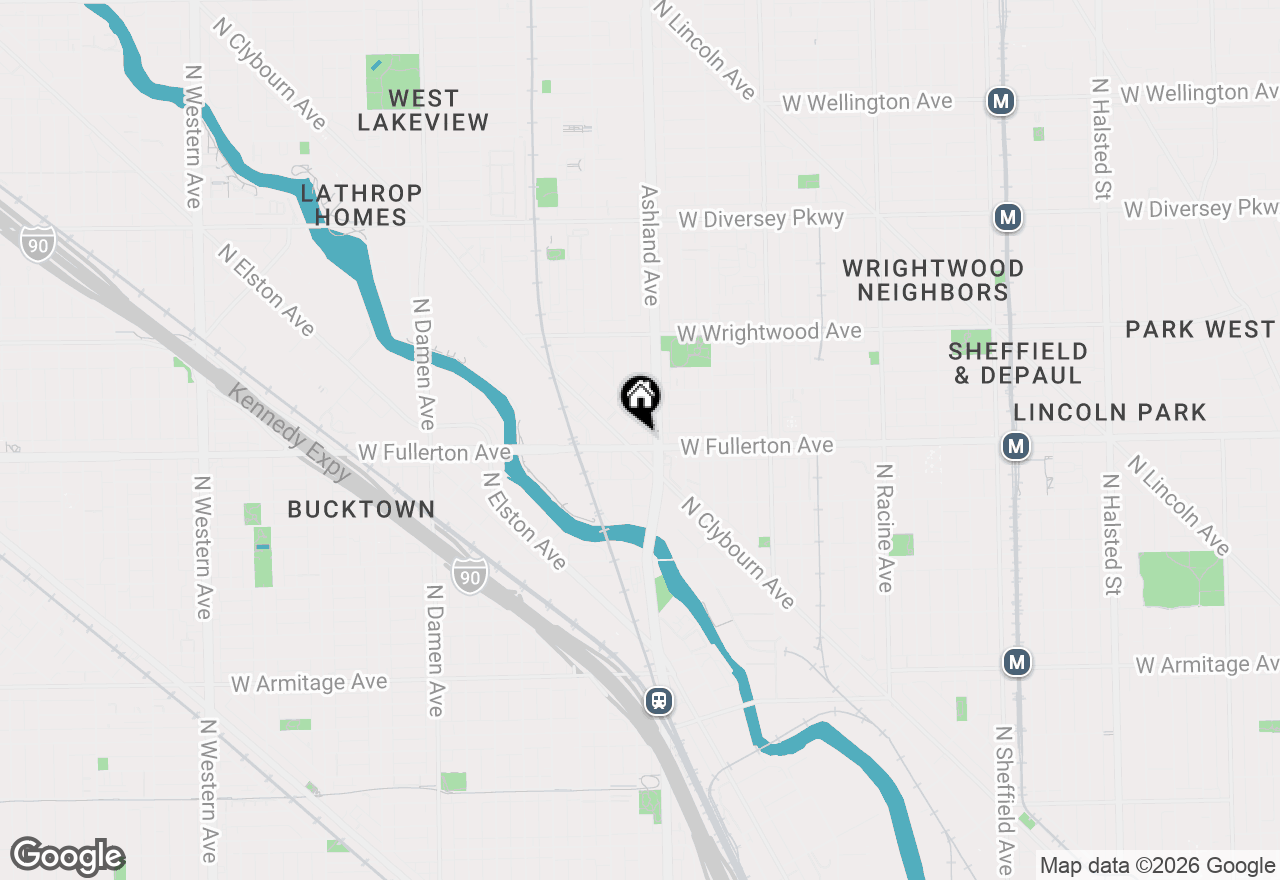 Map of 1610 W Fullerton Avenue #412, Chicago, IL 60614