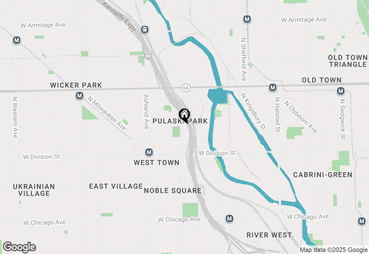 Map of 1362 W Evergreen Avenue #2, Chicago, IL 60642