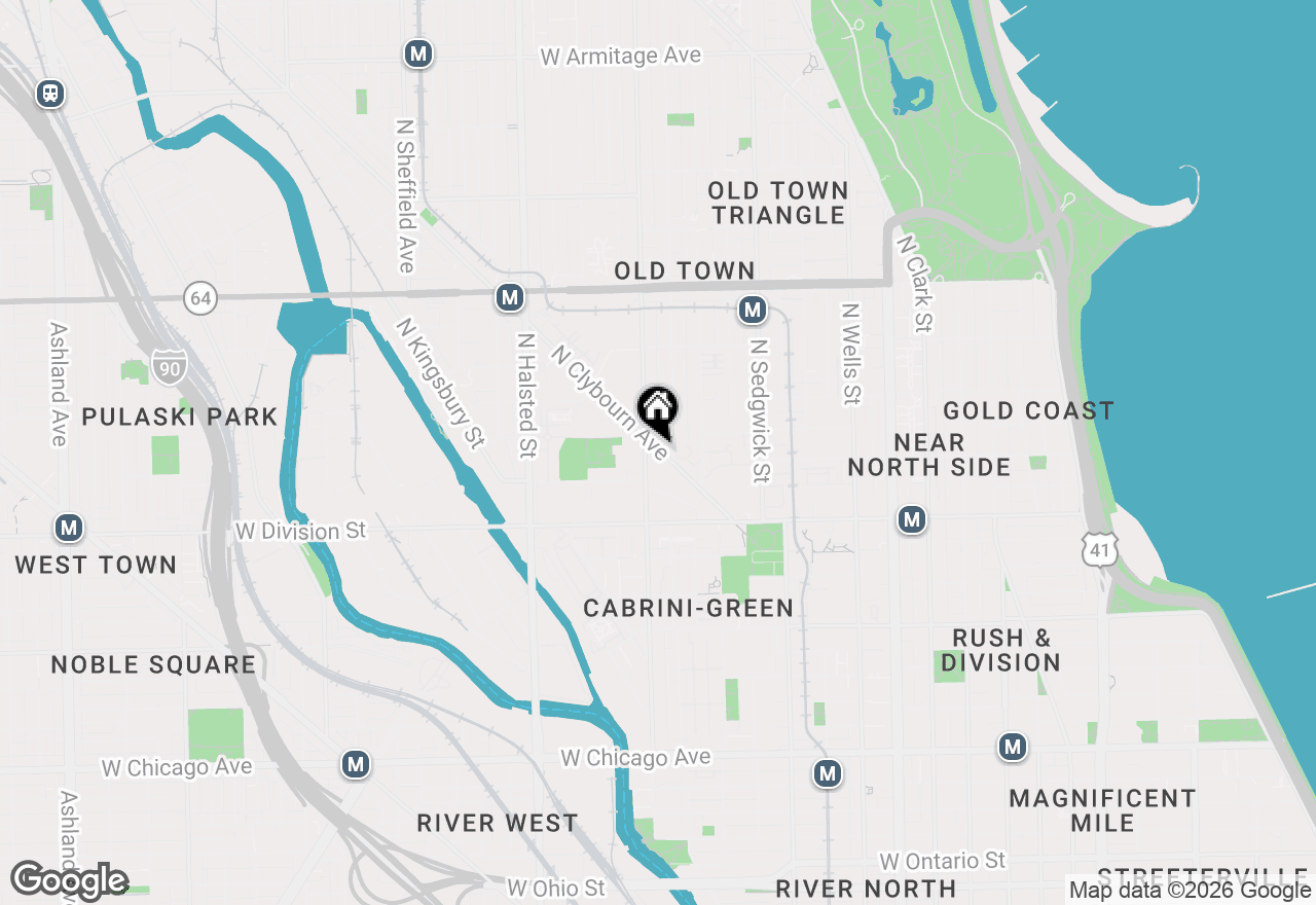 Map of 1312 N Clybourn Avenue #3R, Chicago, IL 60610